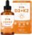 NutraChamps Kids Vitamin D 3 K2 Drops, Vitamin D3 & K2 MK-7, Liquid Vitamin D for Kids 1000 IU, Healthy Bones, Heart & Immune System, Sugar Free Supplement for Toddlers, 300 Servings