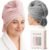 ROLSHOL 2 Pack Waffle Microfiber Hair Towel Wraps for Women, 32 x 11 in