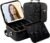 SJD Travel Makeup Bag with LED Mirror, Portable Cosmetic Case Organizer with Lighted Mirror, Waterproof Makeup Case for Cosmetic Brush Holder Storage, Black Toiletry Bag for Women Gift