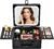 Faquenc Makeup Bag with LED Mirror – Hard Makeup Case with Lighted Mirror, Portable Makeup Organizer Box with 3-Color LED Light, Makeup Train Case with 6 Dividers, Makeup Travel Case for Women