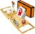 Banlilu Premium Natural Bamboo Expandable Bathtub Tray Caddy, Luxury Spa-Like Experience, Adjustable, Sturdy, Non-Slip, Foldable