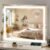 FENNIO 23″ x 18″ Vanity Mirror with Lights，LED Makeup Mirror，Hollywood Mirror with 3 Color Modes & Adjustable Brightness，Vanity Mirror Square White