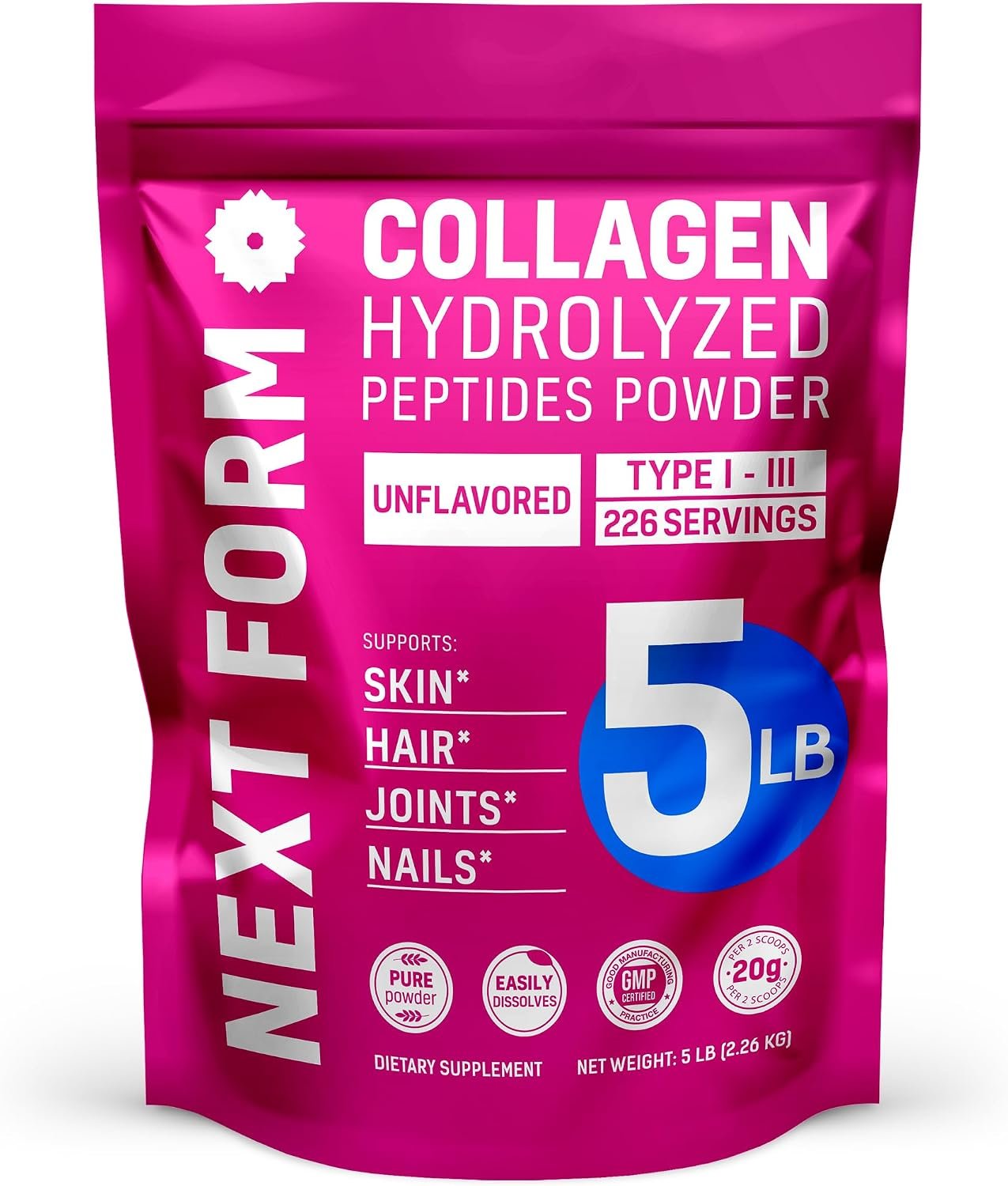 Hydrolyzed Collagen Peptides Powder for Women and Men 5Lb