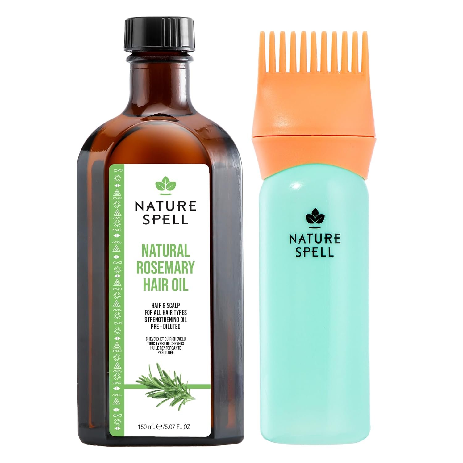 Nature Spell Rosemary Oil for Hair Growth with Comb Applicator, 5.07 Fl Oz