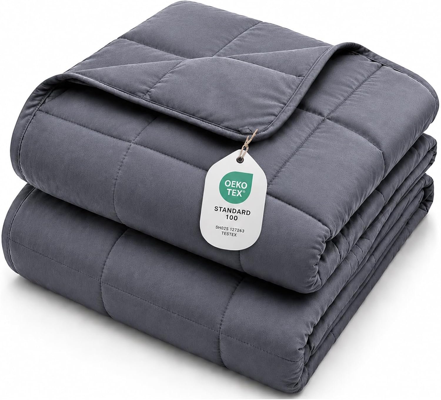 L’AGRATY King Size Weighted Blanket for Adults 20lbs, 88″x104″ Cooling Heavy Blanket Microfiber Breathable Big Weighted Throw Blanket for Couple Summer Fall Winter, Grey