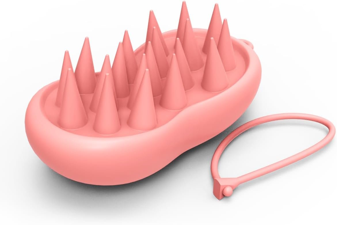 YalsFTY Silicone Scalp Massager Shampoo Brush – Ergonomic, Waterproof Scalp Scrubber for Hair Growth & Dandruff Removal – Ideal for Wet & Dry Hair Care