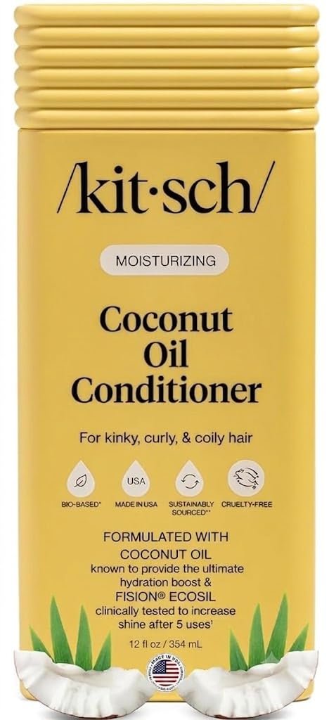 Kitsch Coconut Oil Hair Conditioner for Women & Men – Made in USA – 12 oz
