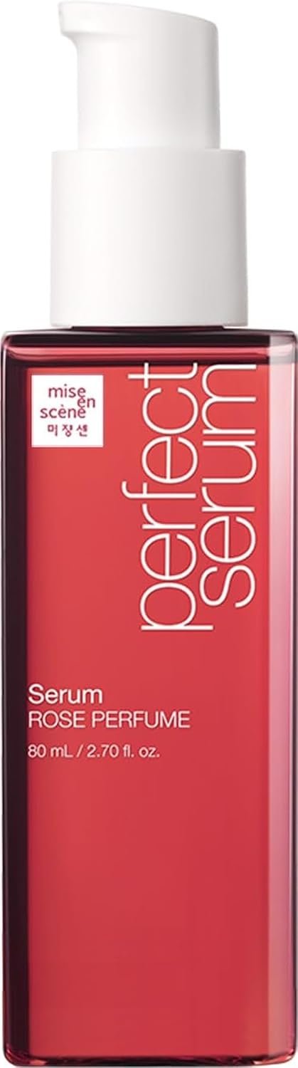 Mise En Scene Perfect Rose Perfume Serum – Hair Refreshing Oil for Dry Hair | Heat Protectant | Argan Oil | Damage Repair | Korean Hair Care | Frizz Ease Essence | Dermask Rose Scent 2.70 Fl. Oz.