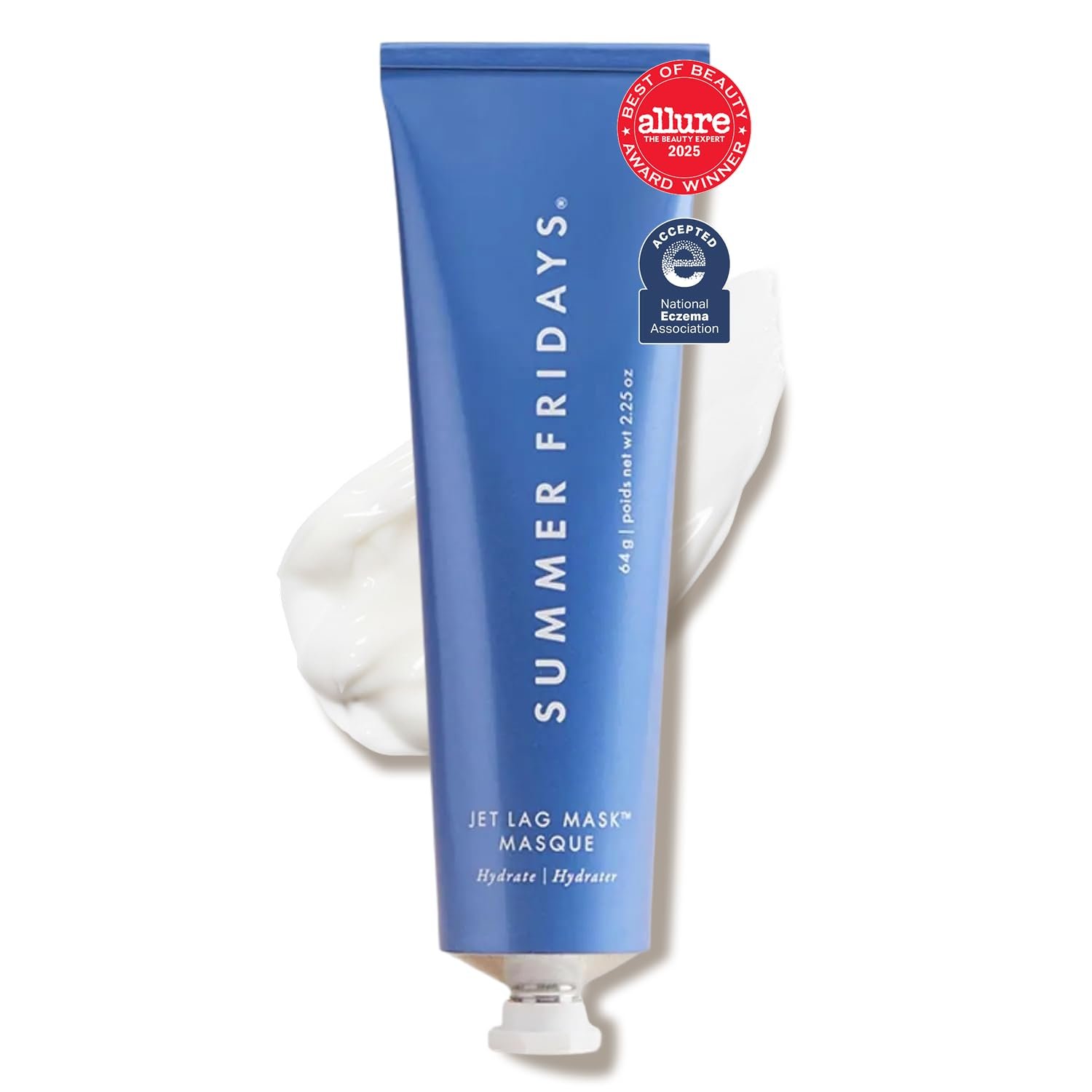 Summer Fridays Jet Lag Mask – Hydrating Overnight Face Mask, Moisturizer + Eye Cream – Enriched with Hyaluronic Acid, Niacinamide, + Antioxidants – Multitasking Travel Size Skin Care (2.25 Oz)