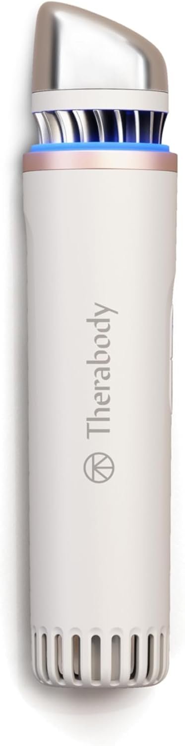 Therabody TheraFace Depuffing Wand – Cold and Heat Skincare Treatment to Depuff and Glow; Beauty Wand, Face Roller and Eye Massager for Eye Puffiness, Dark Circles and Skin Radiance (White)
