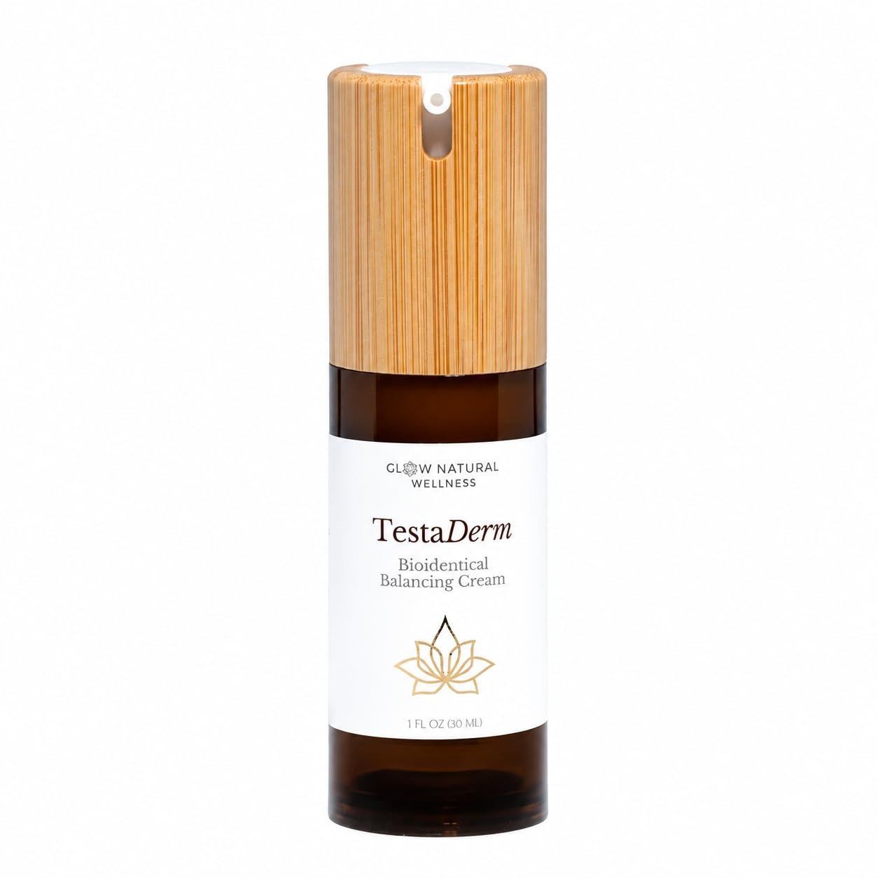 Glow Natural Wellness TestaDerm DHEA Cream for Women, 1 fl oz / 30 mL