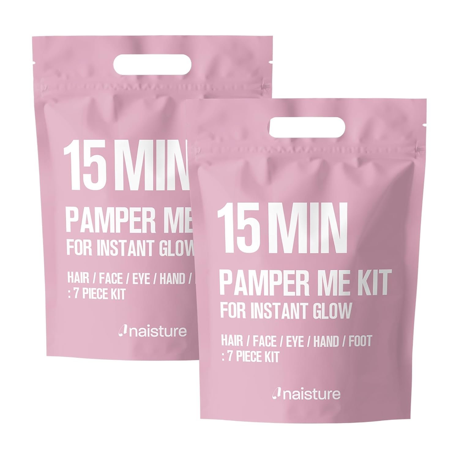 Naisture 15 Min Pamper Me Kit Duo Pack Korean Spa Skincare Gift Sets for Women-Head to Toe with Hair, Face, Eye, Hand, & Foot Masks (14 pcs)