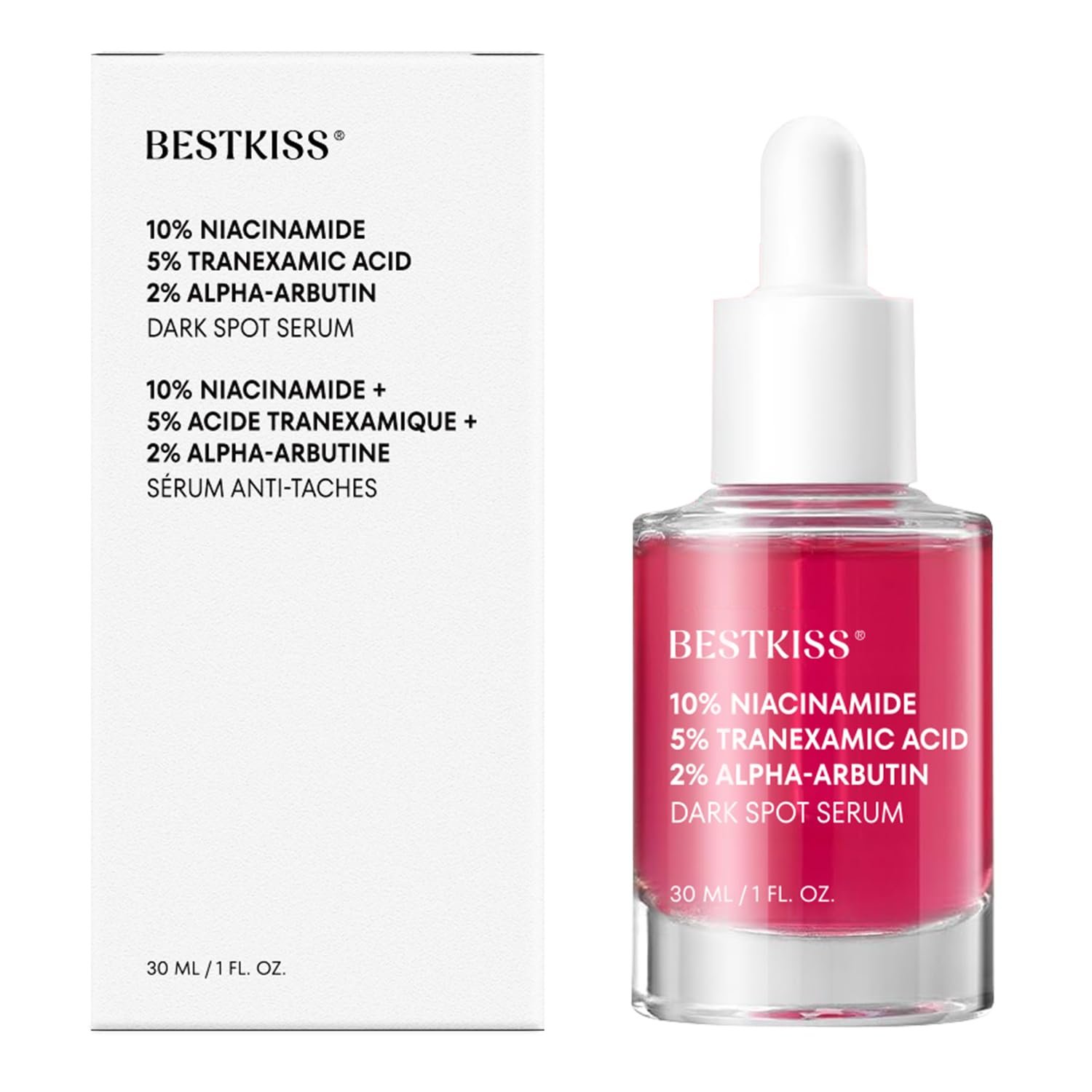 10% Niacinamide 5% Tranexamic Acid 2% Alpha-Arbutin Dark Spot Serum with Ceramides, Hyaluronic Acid Centella & Asiatica – Vegan Paraben Fragrance Cruelty Free 1 FL OZ