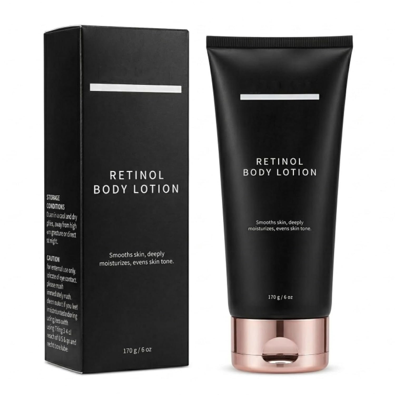 Retinol Body Lotion 170g – Firming Body Cream for Crepey Skin, Stretch Marks & Sun-Damaged Skin, Deeply Nourishes and 24hr Moisture & Hydration, Skin Tightening Cream for Neck, Body & All Skin Type
