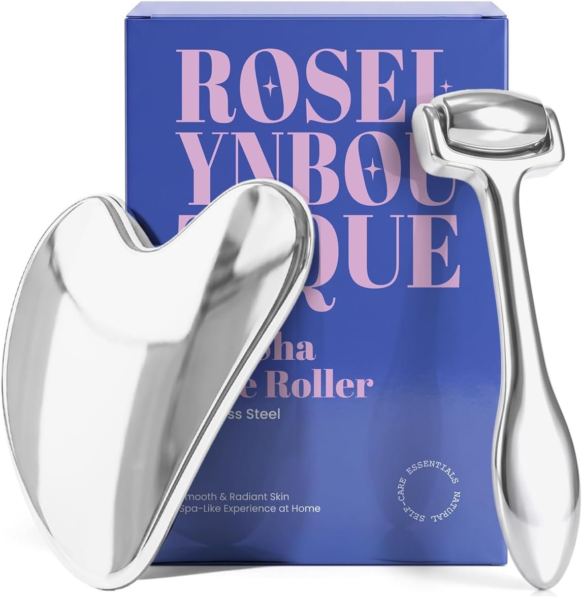 ROSELYNBOUTIQUE Gua Sha Facial Tools & Stainless Steel Face Roller