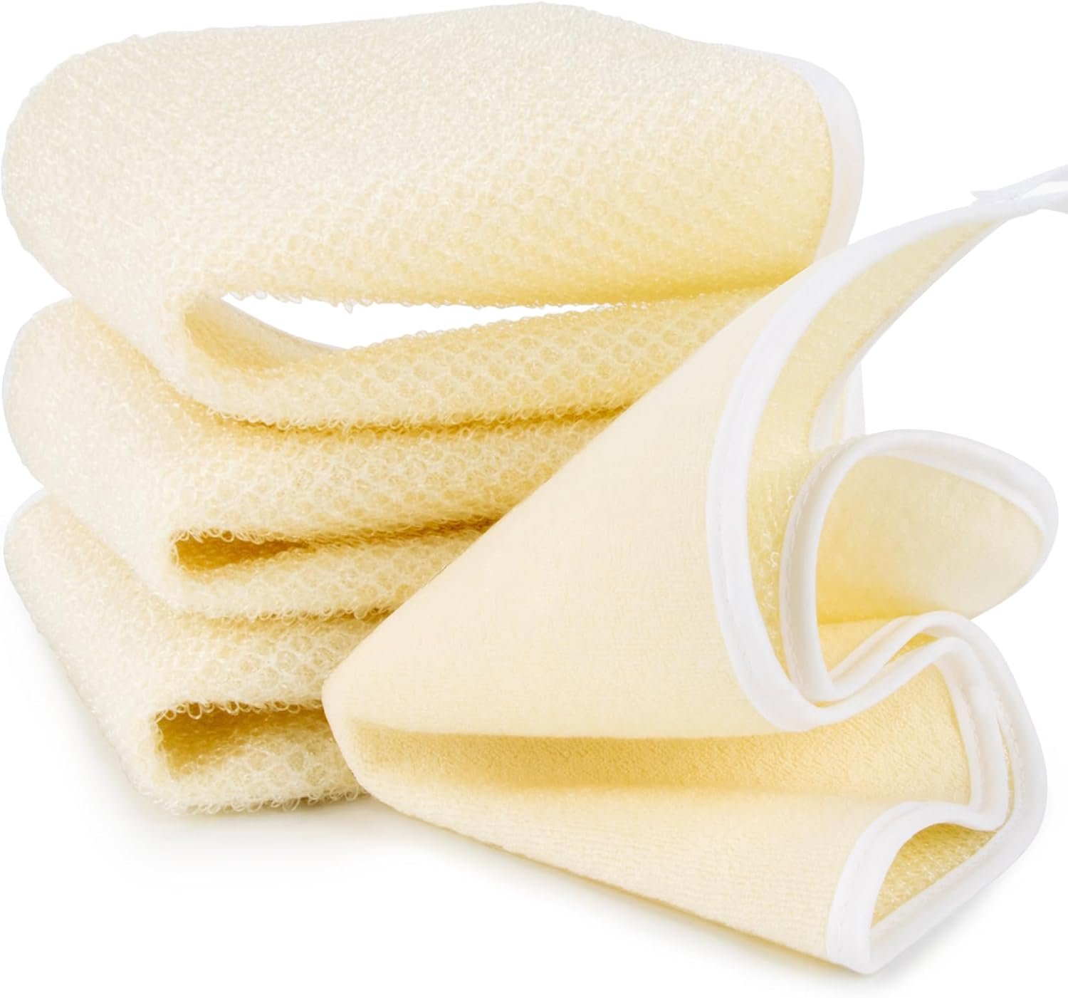 MAQIHAN Exfoliating Washcloth – 4 Pack Loofah Wash Cloth for Body and Face