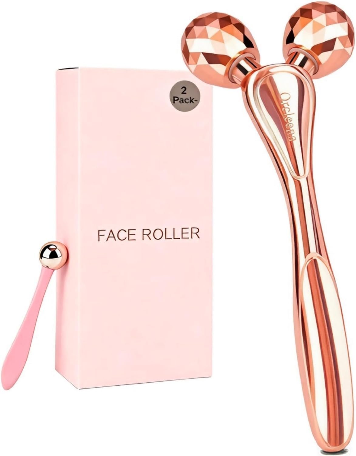 3D Face Roller Set Facial Massage Tool with Eye Cream Applicator for Women