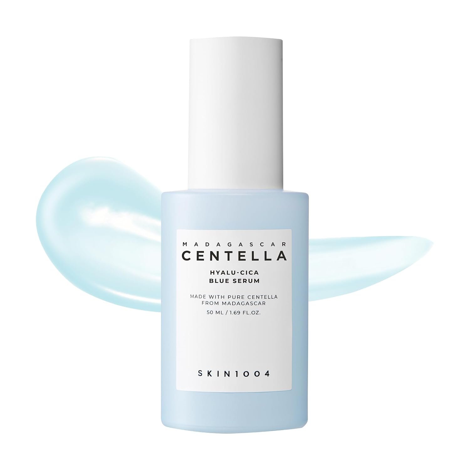 SKIN1004 Hyalu-Cica Blue Serum 1.69fl.oz, 50ml, Hydrating Face Serum with 5 Hyaluronic Acids & Madagascar Centella Asiatica, Korean Facial Ampoule for Deep & Long-lasging Moisture, Korean Skin Care