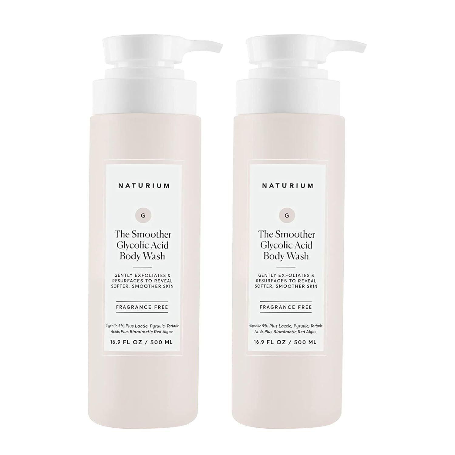 Naturium The Smoother Glycolic Acid Exfoliating Body Wash, Soft & Smoothing Cleanser, 16.9 oz (Duo 2-Pack)
