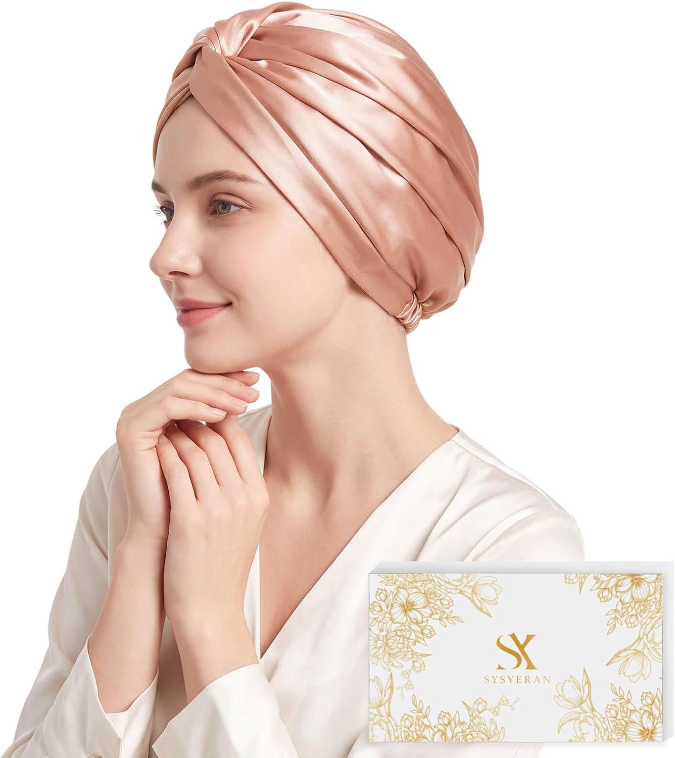 100% 19MM Mulberry Silk Hair Bonnet for Sleeping Women