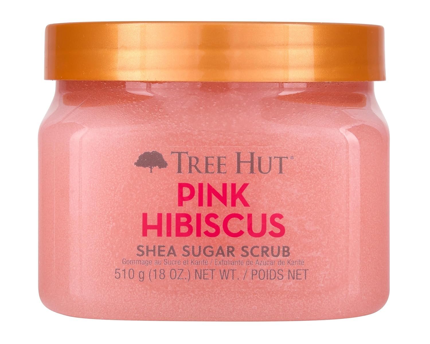 Tree Hut Pink Hibiscus Body Scrub, Exfoliating Sugar Scrub, Vegan, 18 Oz
