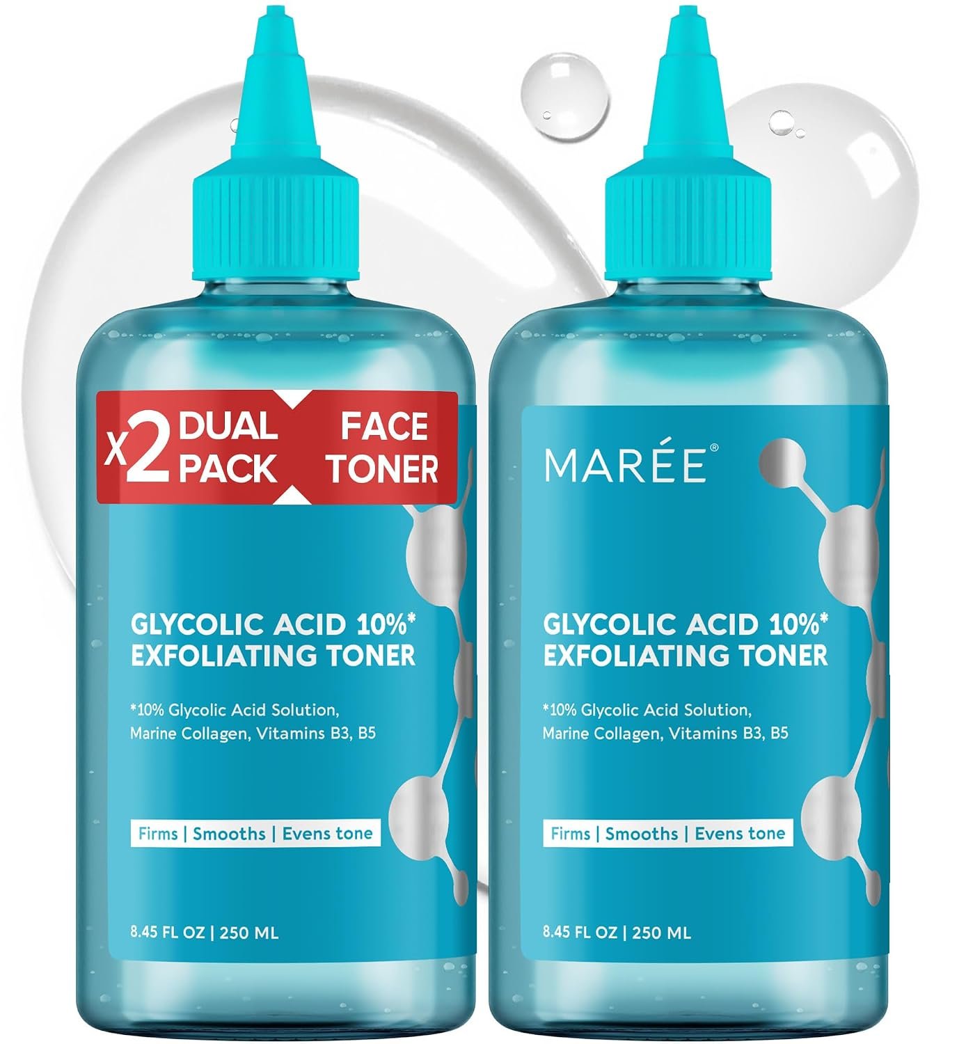MAREE Toner Glycolic Acid Exfoliating Toner for Face 2 PACK Acido Glicolico para Manchas