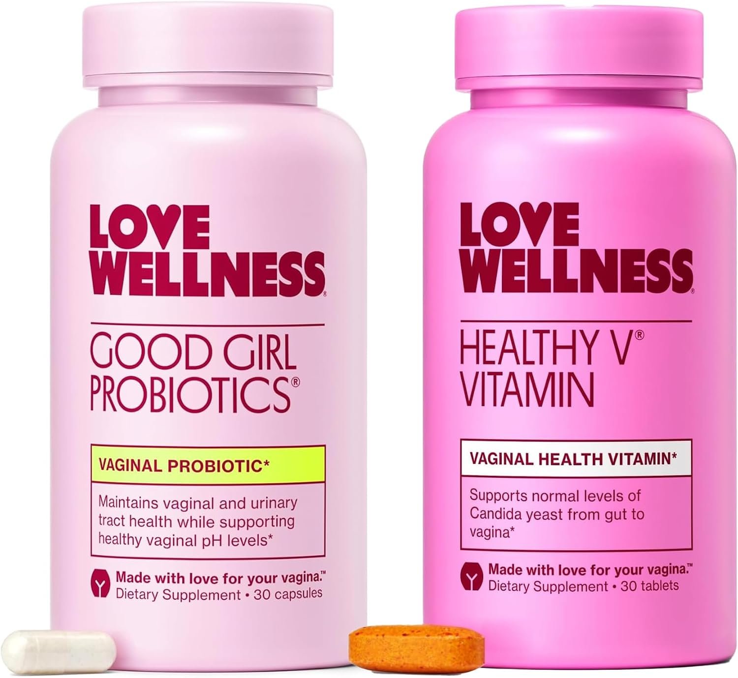 Love Wellness Good Girl Probiotics & Healthy V Vitamin | Women’s Duo Pack