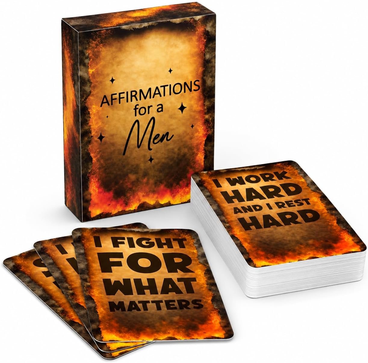 Affirmations for Men – 50 Daily Motivation & Confidence Building Affirmation Cards for Strength, Discipline & Mental Focus, Positive Mindset Self Care Deck for Personal Growth, Powerful Birthday Gift for Him.
