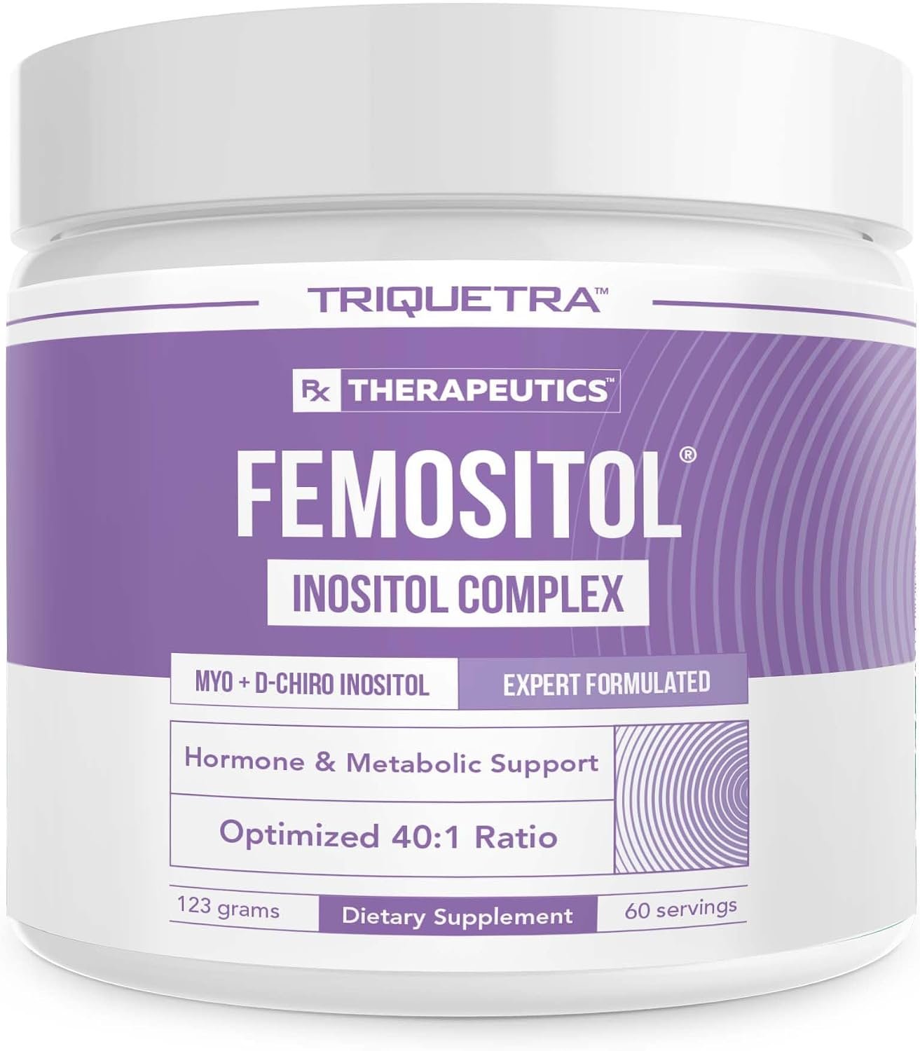 FemoSitol Inositol Powder | Myo-Inositol & D-Chiro Inositol Complex – Clinically Proven 40:1 Ratio (Vitamin B8) | Hormonal Balance & Healthy Ovarian Function Support (123 gram – 60 Servings)