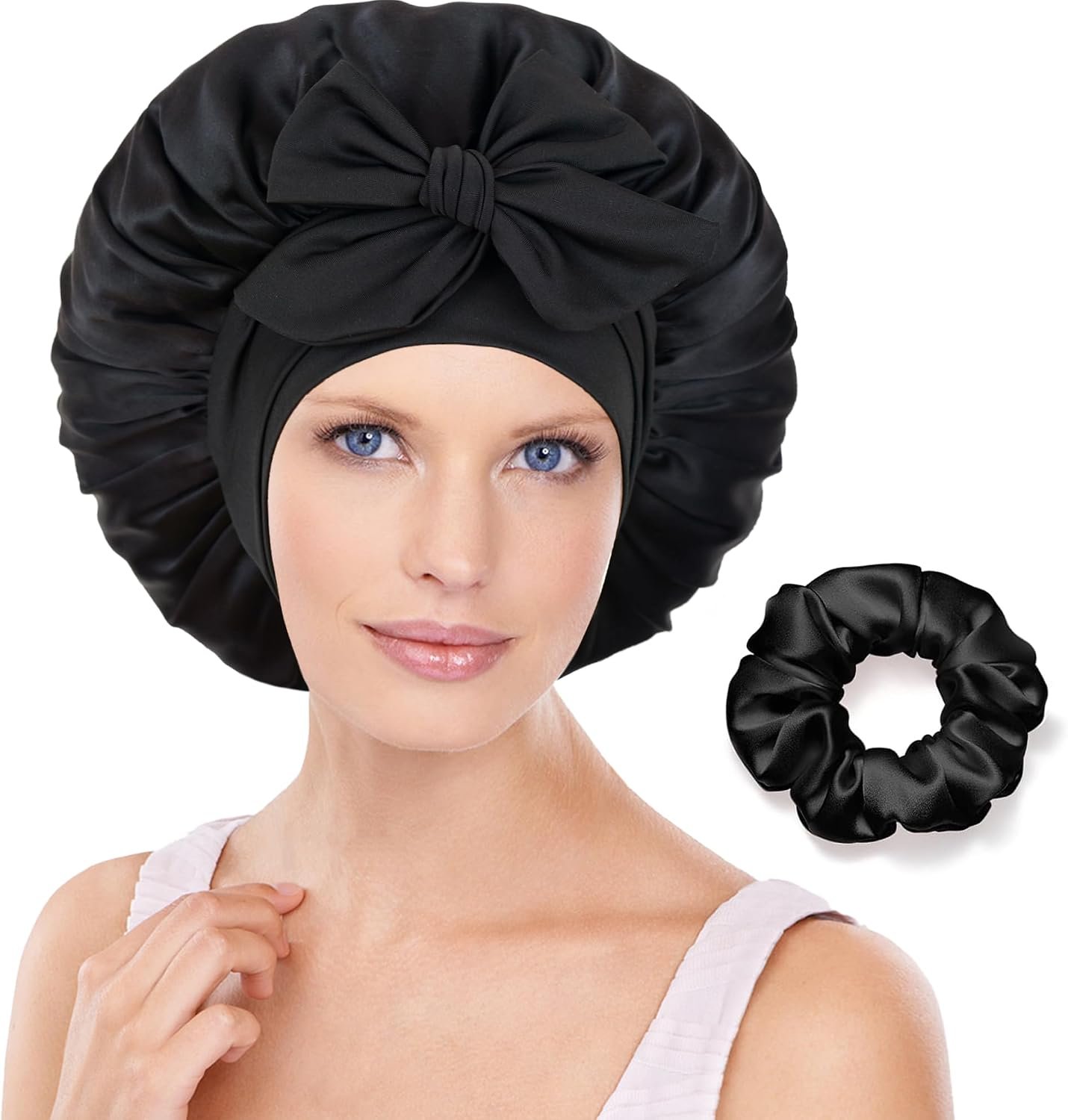 100% Mulberry Silk Bonnet for Sleeping Women,Pure Real Silk Bonnet