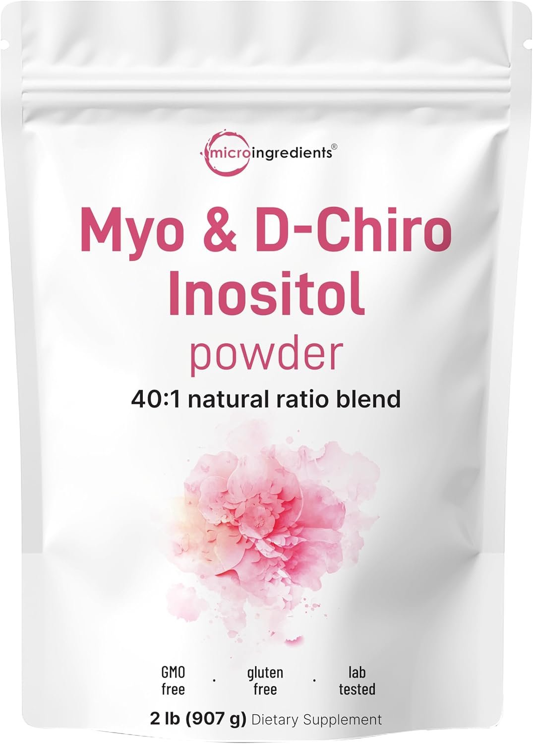 Micro Ingredients Myo-Inositol & D-Chiro Inositol Powder 2lb, 442 Servings | 40:1 Ideal Ratio Inositol Supplement for Women* | Supports Hormonal Balance & Ovarian Health* | Non-GMO, Vegan, Filler-Free