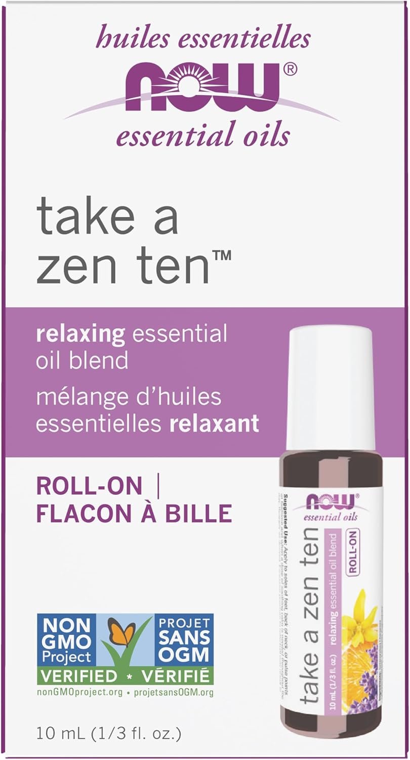 NOW Essential Oils, Take A Zen Ten™ Relaxing Roll On, 10 mL