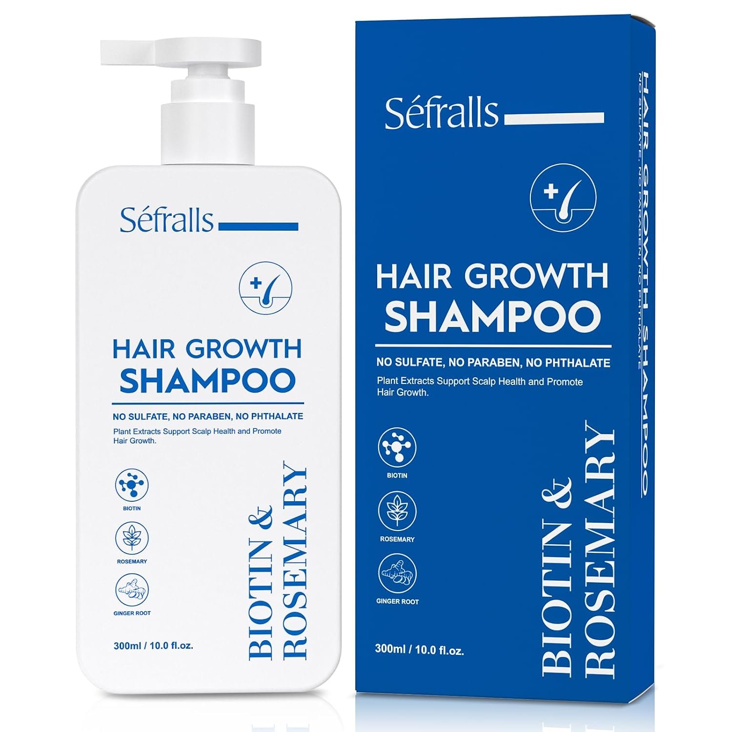 Biotin & Rosemary Shampoo for Hair Growth: Hair Loss Shampoo for Thinning Hair with Nutrient-Rich Natural Ingredients for Thicker Hair, Sulfate-Free, 10 fl oz