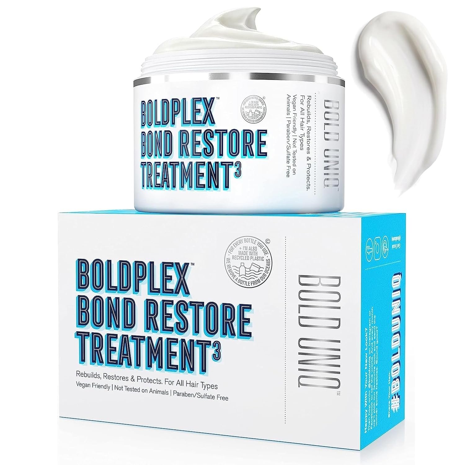 BOLD UNIQ BoldPlex Hair Mask, Deep Conditioning For Dry, Damaged Hair, Mascarilla Para El Cabello, Repairs and Nourishes Curly, Bleached, or Frizzy Hair, Deep Conditioner – 6.76 Fl Oz