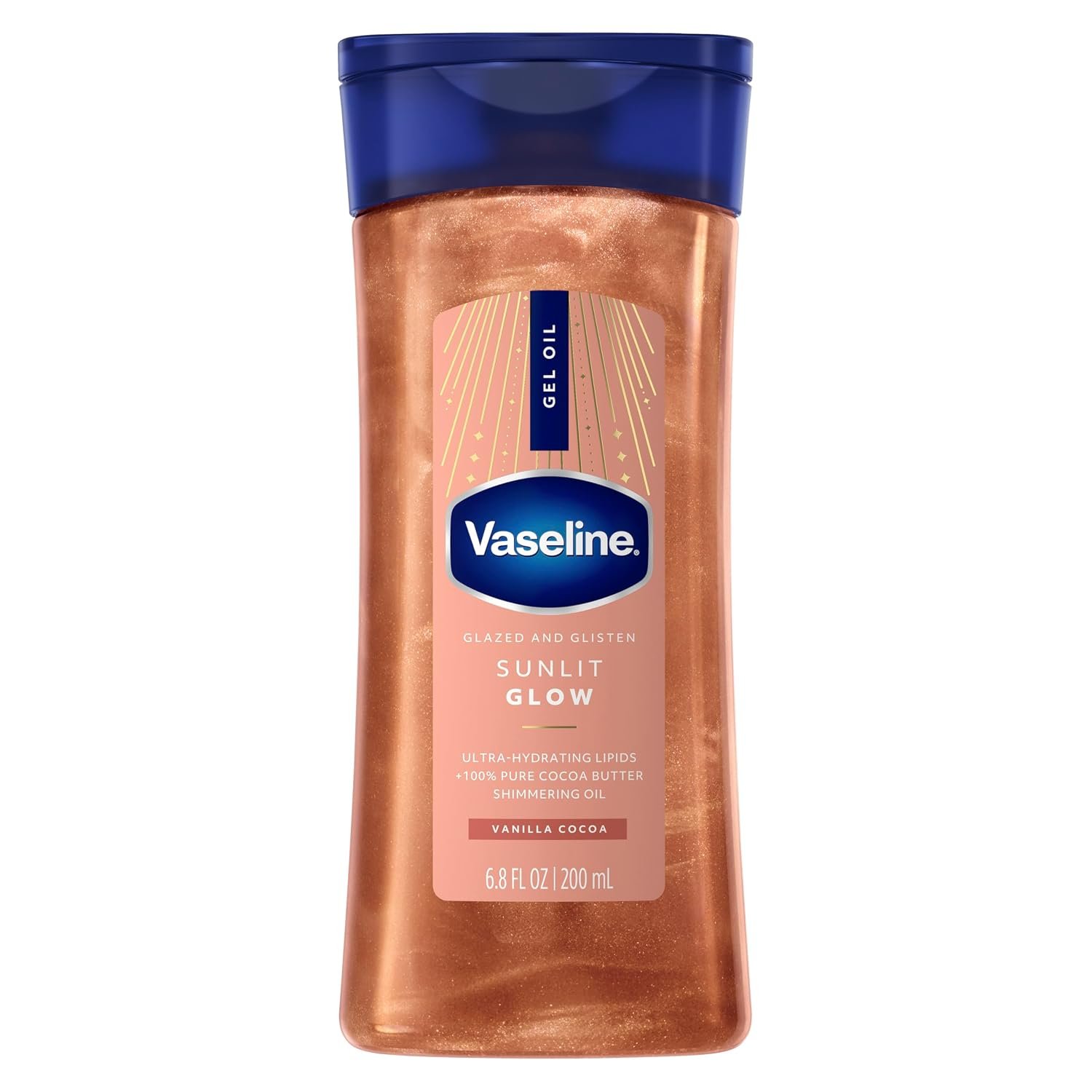 Vaseline Glazed and Glisten Sunlit Glow Body Gel Oil Shimmering 6.8oz 1ct