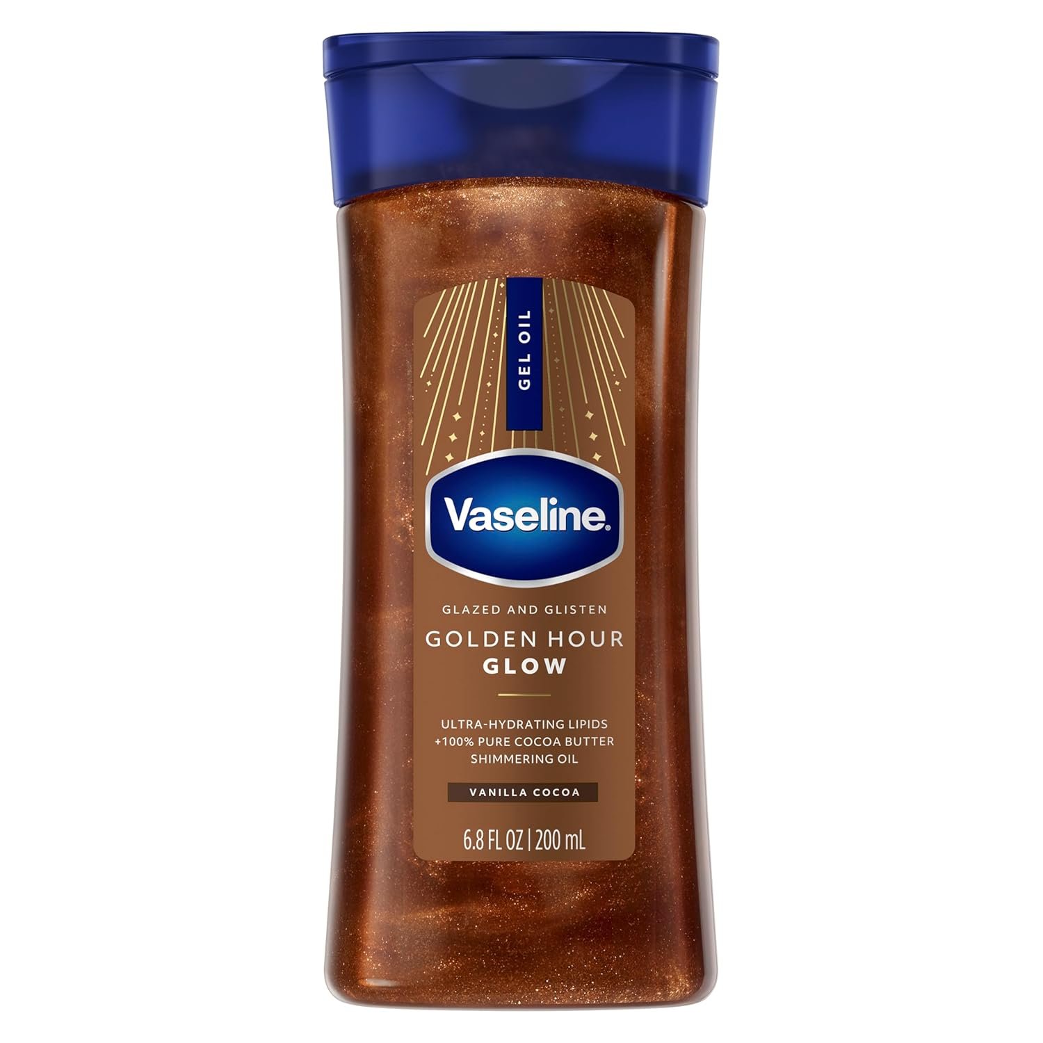 Vaseline Glazed and Glisten Golden Hour Body Gel Oil Shimmering 6.8oz 1ct