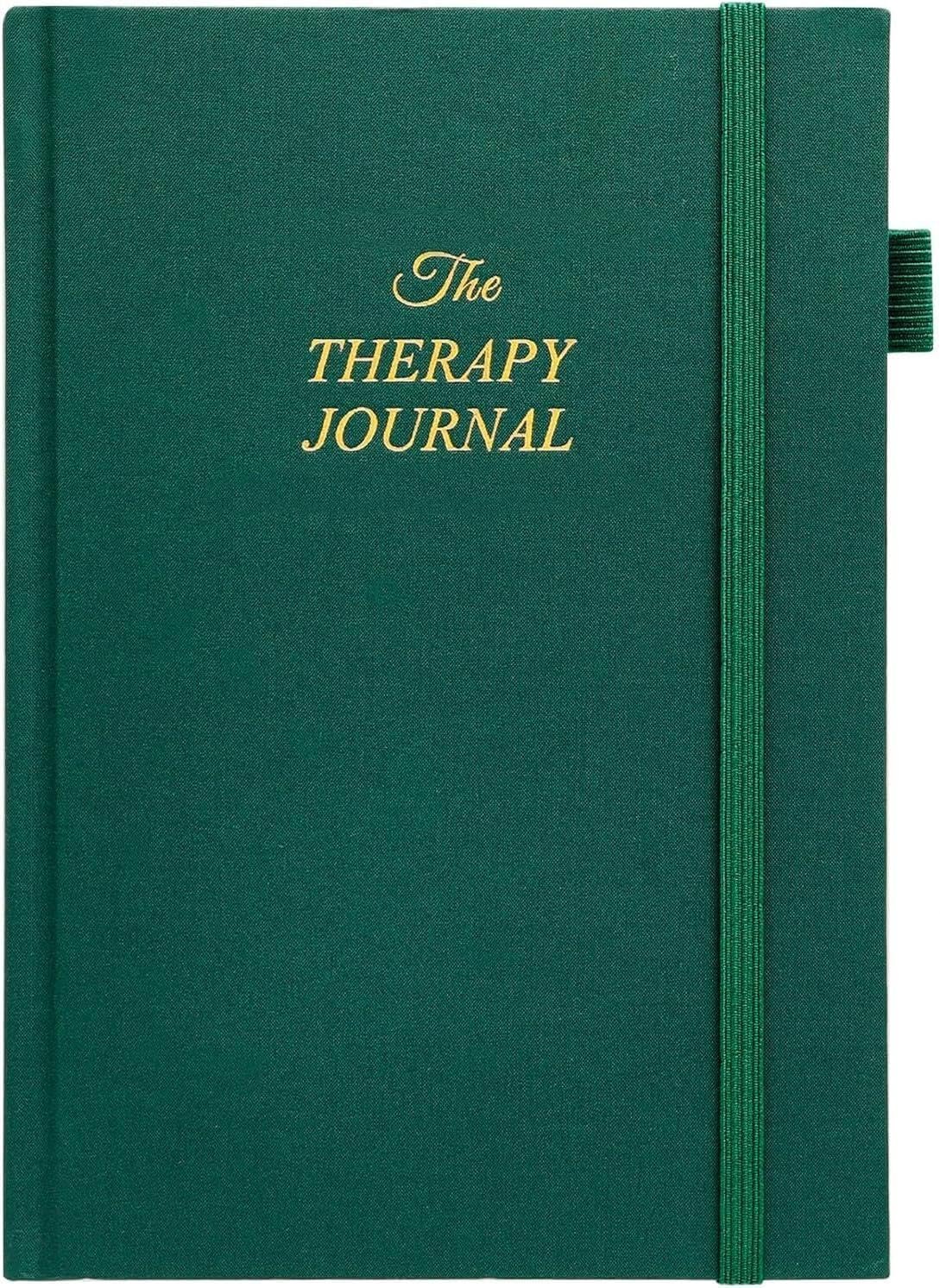 JUBTIC Therapy Journal – Self-Care and Mental Health Journal for Women with Monthly Reflection, Hardcover Life Planner and Healing Journal with Prompts for Daily Gratitude (A5 size)-Pine Green