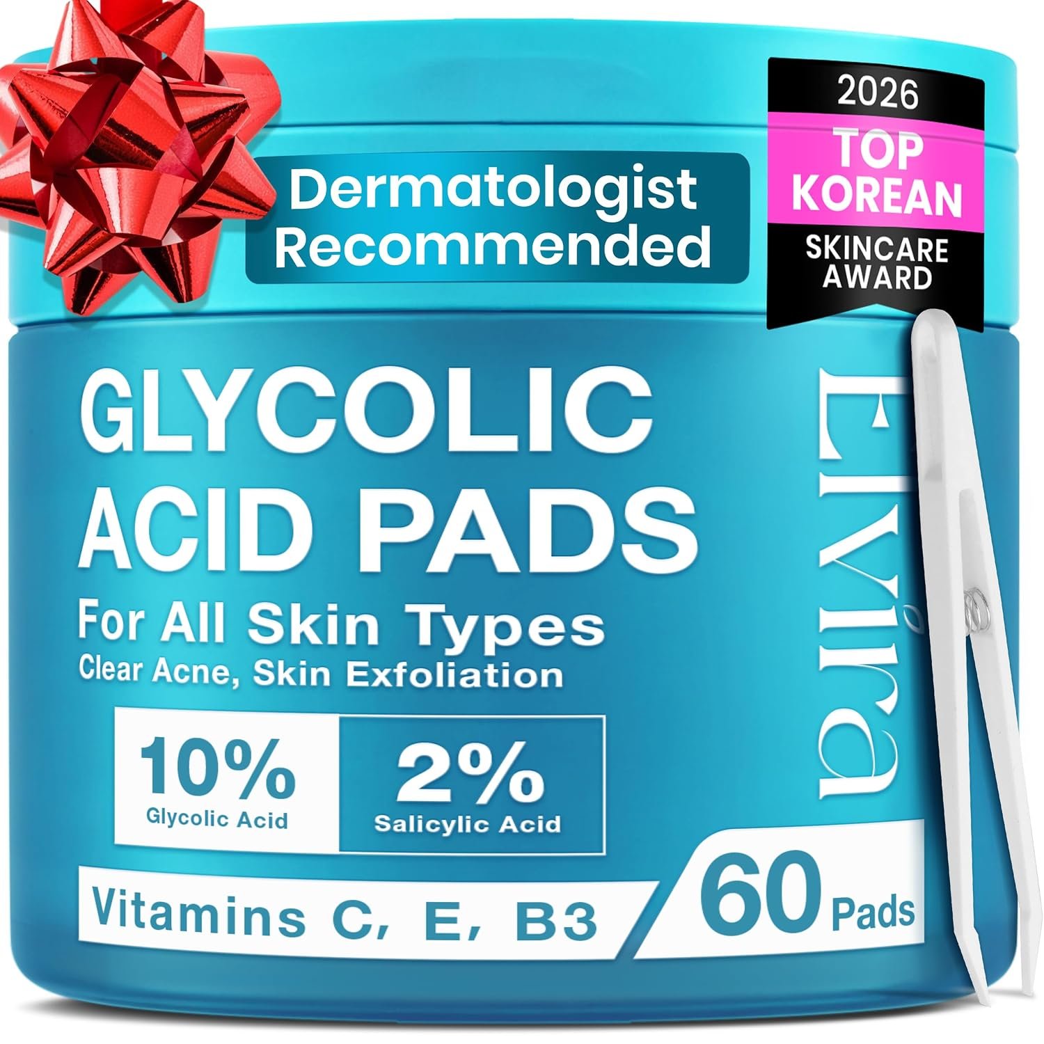 10% Glycolic Acid & 2% Salicylic Acid Exfoliating Facial Pads – 60 Pads