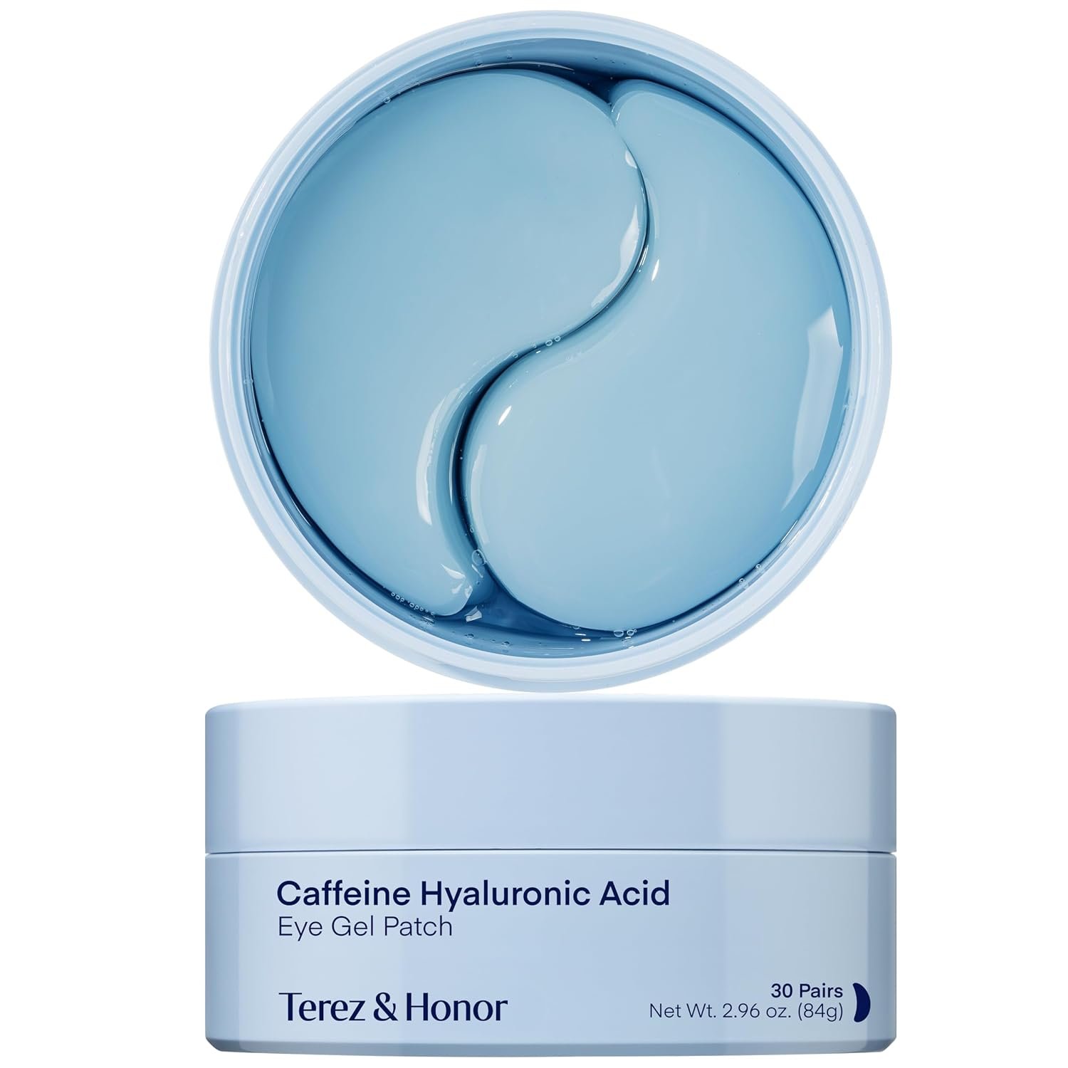 TEREZ & HONOR Caffeine Under Eye Patches – 60 Korean Hydrogel Eye Masks for Puffy Eyes & Dark Circles with Hyaluronic Acid & Niacinamide – Undereye Hydrating & Cooling, Vegan, Fragrance-Free