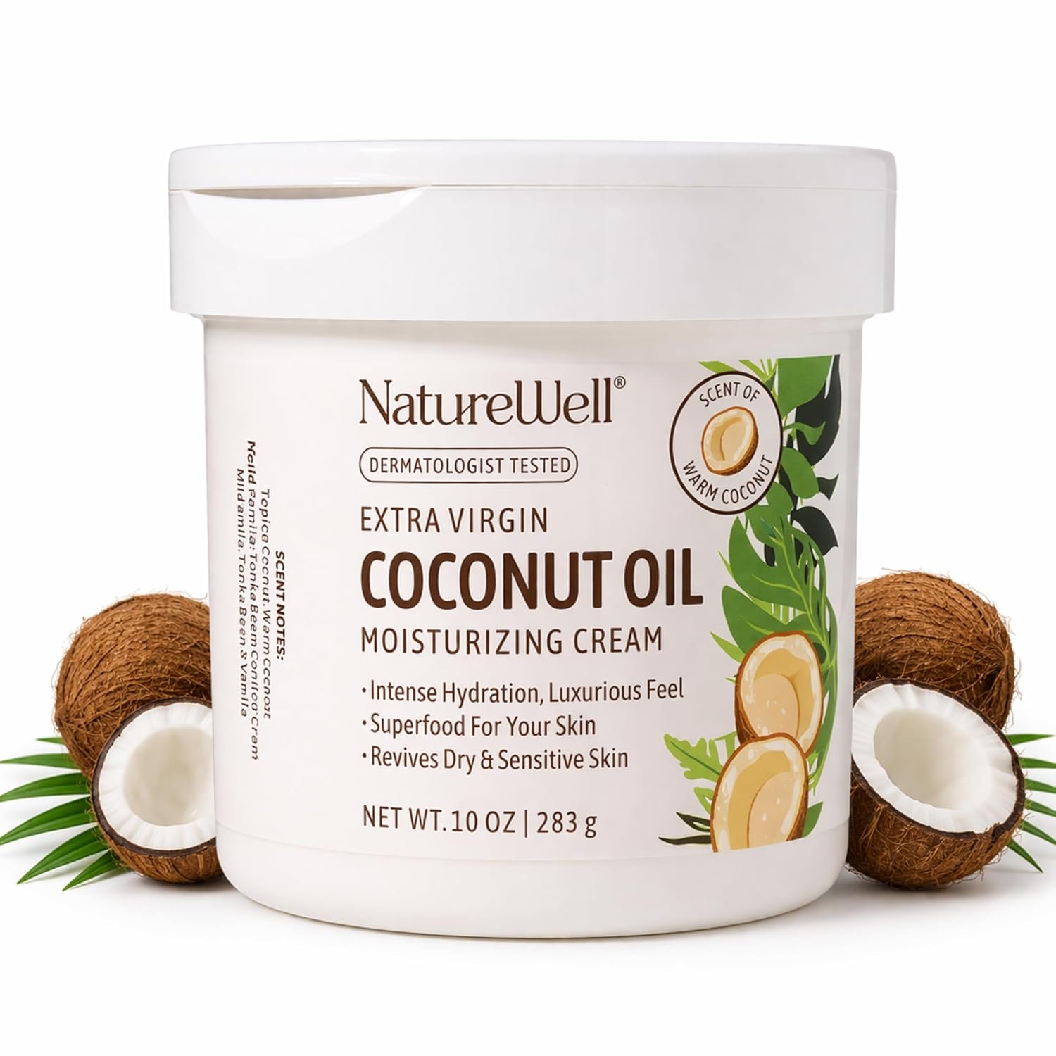 NATURE WELL Coconut Oil Hydrate & Soften Moisturizing Body Cream, 10oz